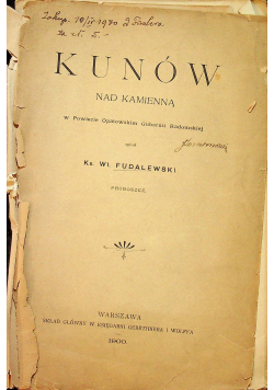 Kunów nad kamienną 1900 r.
