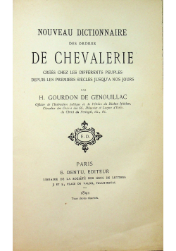 Nouveau dictionnaire des ordres de chevalerie