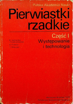 Pierwiastki rzadkie Część I