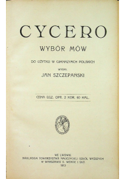Cycero wybór mów 1913 r.