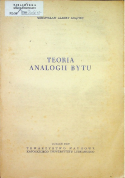 Teoria analogii bytu