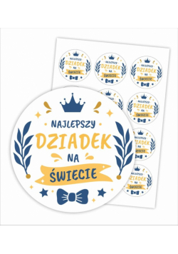 Naklejki - Najlepszy dziadek napis 12szt.