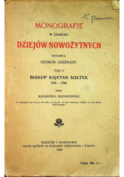 Monografie w zakresie dziejów nowożytnych 1906 r.