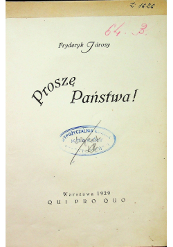 Proszę Państwa 1929 r