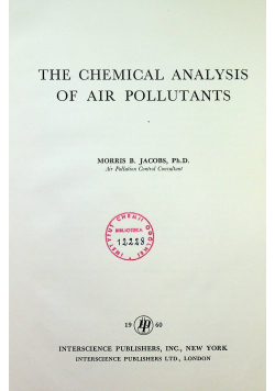 The chemical analysis of air pollutants