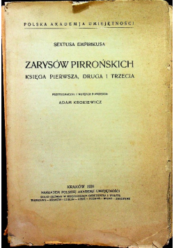 Zarysów Pirrońskich, 1931 r.