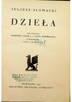 Słowacki Dzieła Tom 17 1930 r.