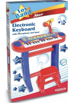 Elektronic Keyboard with Microphone and Stool