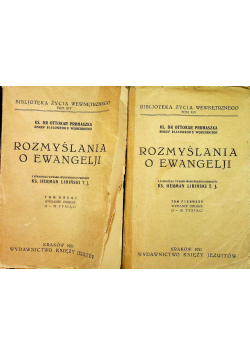 Rozmyślania o Ewangelji  tom 1 i 2 1931r