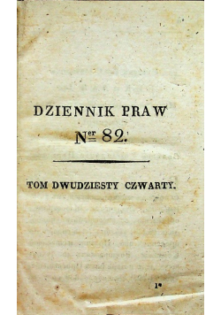 Dziennik praw tom 24 numer 82 i 83 1840 r.