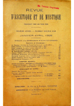 Revue dascetique et de mystique 37 - 38