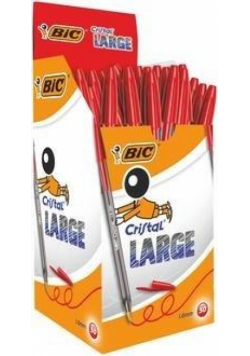 Długopis Cristal Large czerw. BIC (50szt)