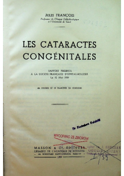 Les cataractes congenitales