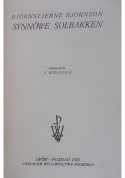 Synnowe Solbakken 1925 r