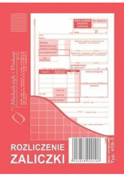 Rozliczenie zaliczki 409-5