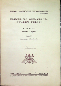Klucze do oznaczania owadów Polski Część XXVIII Muchówki Diptera Zeszyt 77