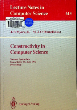 Constructivity in Computer Science
