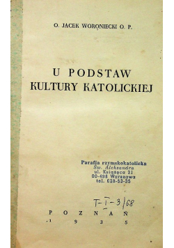 U podstaw Kultury Katolickiej 1935r.