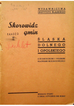 Skorowidz gmin Śląska Dolnego i Opolskiego 1945 r.