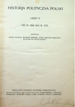 Historja polityczna polityczna część II ok 1923 r