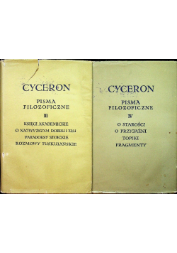 Cyceron Pisma filozoficzne tom III i IV