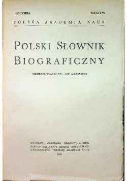 Polski słownik biograficzny Tom XXIII  Zeszyt 96