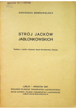 Strój Jacków jabłonkowskich 1947 r.