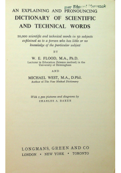 An Explaining and pronouncing Dictionary of scientific and technical words