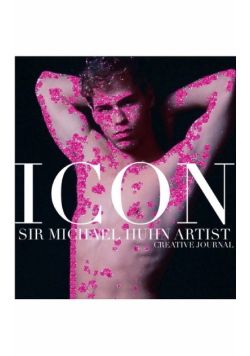 New York City ICON  Sir Michael Huhn self portrait  Artist glitter  creative blank Journal
