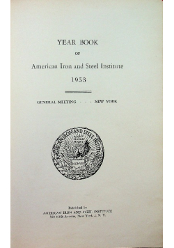 Year Book of American Iron and Steel Institute 1953
