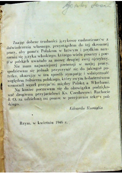 Samouczek języka włoskiego  z kluczem 1946r