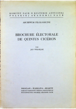 Brochure Electorale de Quintus Ciceron