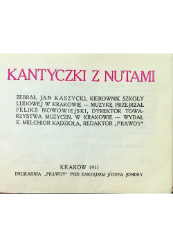 Kantyczki z nutami reprint z 1911 r.