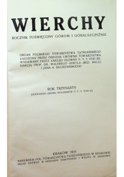 Wierchy rok 13 1935r