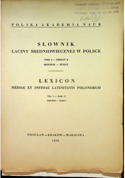 Słownik Łaciny Średniowiecznej w Polsce zeszyt 8