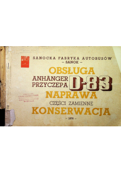 Anhanger Przyczepa D 83 Naprawa Konserwacja Części Zamienne