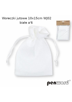 Woreczki jutowe białe 10x15cm 6szt