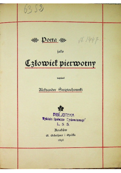 Poeta jako człowiek pierwotny 1896 r.