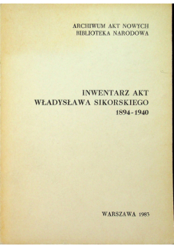 Inwentarz akt Władysława Sikorskiego