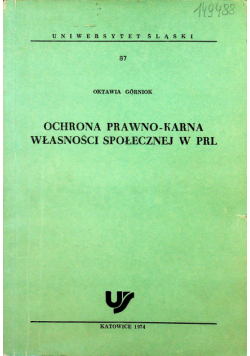 Ochrona prawno - karna własności społecznej w PRL