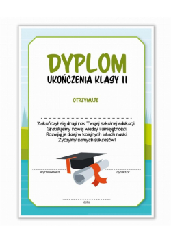 Dyplom A4 ukończenia klasy drugiej 30szt