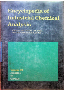 Encyclopedia of Industrial Chemical Analysis Volume 13