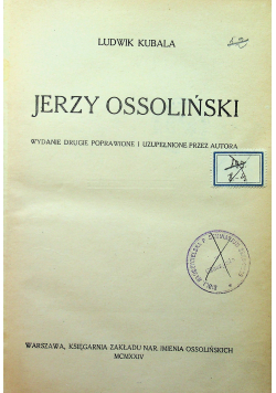 Jerzy Ossoliński 1924 r