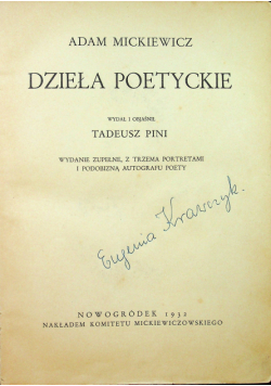 Mickiewicz  Dzieła poetyckie 1932 r.