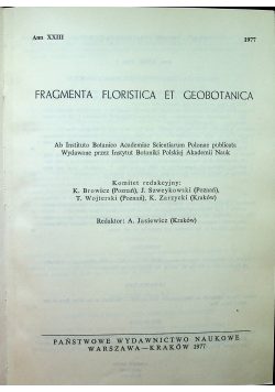 Fragment Floristica et Geobotanica