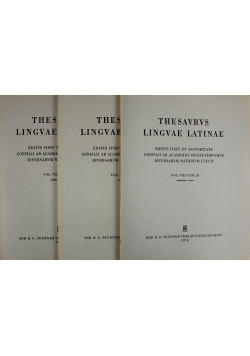 Thesavrvs Lingvae Latinae vol VIII 3 części