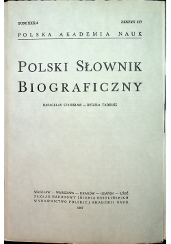 Polski słownik biograficzny Tom XXX zeszyt 127