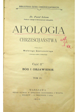 Apologia chrześcijaństwa tom IV 1905r