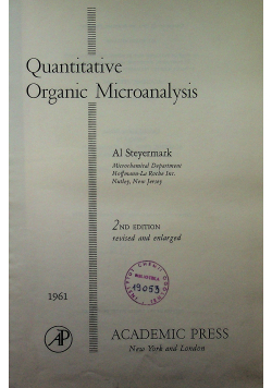 Quantitative organic microanalysis