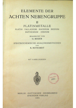 Elemente der achten nebengruppe II Platinmetalle